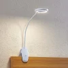 PRIOS Arbejdsrum/Kontor|Bordlamper > LED-klemmelampe Harumi, hvid, genopladeligt batteri, USB, 51 cm høj