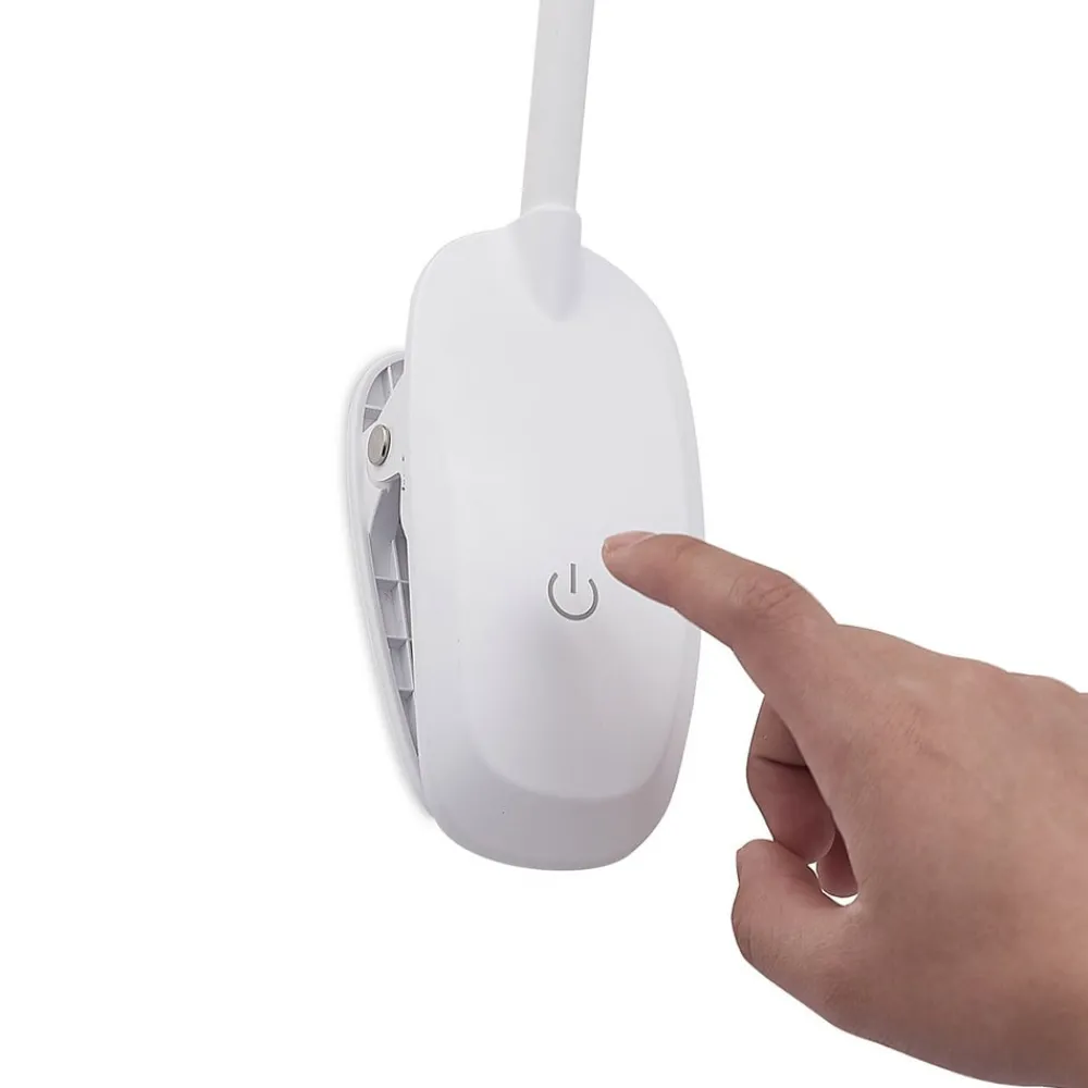 PRIOS Arbejdsrum/Kontor|Bordlamper > LED-klemmelampe Harumi, hvid, genopladeligt batteri, USB, 51 cm høj