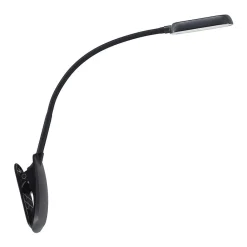 Arbejdsrum/Kontor|Bordlamper ^ PRIOS LED-klemmelampe Najari, sort, genopladeligt batteri, USB, 51 cm