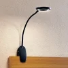 PRIOS Arbejdsrum/Kontor|Bordlamper > LED-klemmelygte Harumi, sort, genopladeligt batteri, USB, 51 cm
