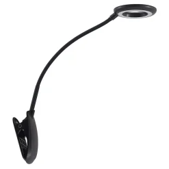 PRIOS Arbejdsrum/Kontor|Bordlamper > LED-klemmelygte Harumi, sort, genopladeligt batteri, USB, 51 cm