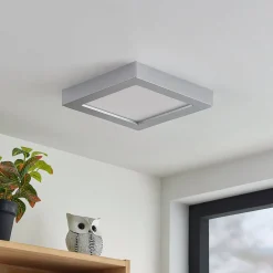 PRIOS Loftlamper > LED-loftlampe Alette, sølv, 22,7 cm, 24W, dæmpbar