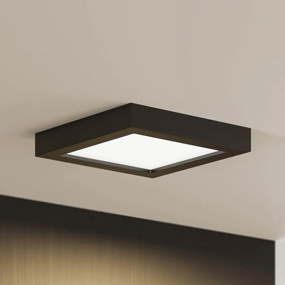 Loftlamper ^ PRIOS LED-loftlampe Alette, sort, 18 W, CCT, dæmpbar