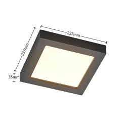 Loftlamper ^ PRIOS LED-loftlampe Alette, sort, 18 W, CCT, dæmpbar