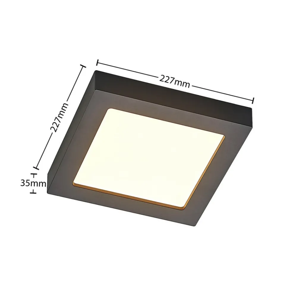Loftlamper ^ PRIOS LED-loftlampe Alette, sort, 18 W, CCT, dæmpbar