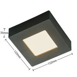 PRIOS Loftlamper > LED-loftlampe Alette, sort, 6 W, CCT, dæmpbar