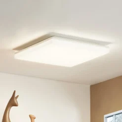 Arbejdsrum/Kontor|Loftlamper ^ PRIOS LED-loftlampe Artin, 33 cm, hvid, kantet, sensor