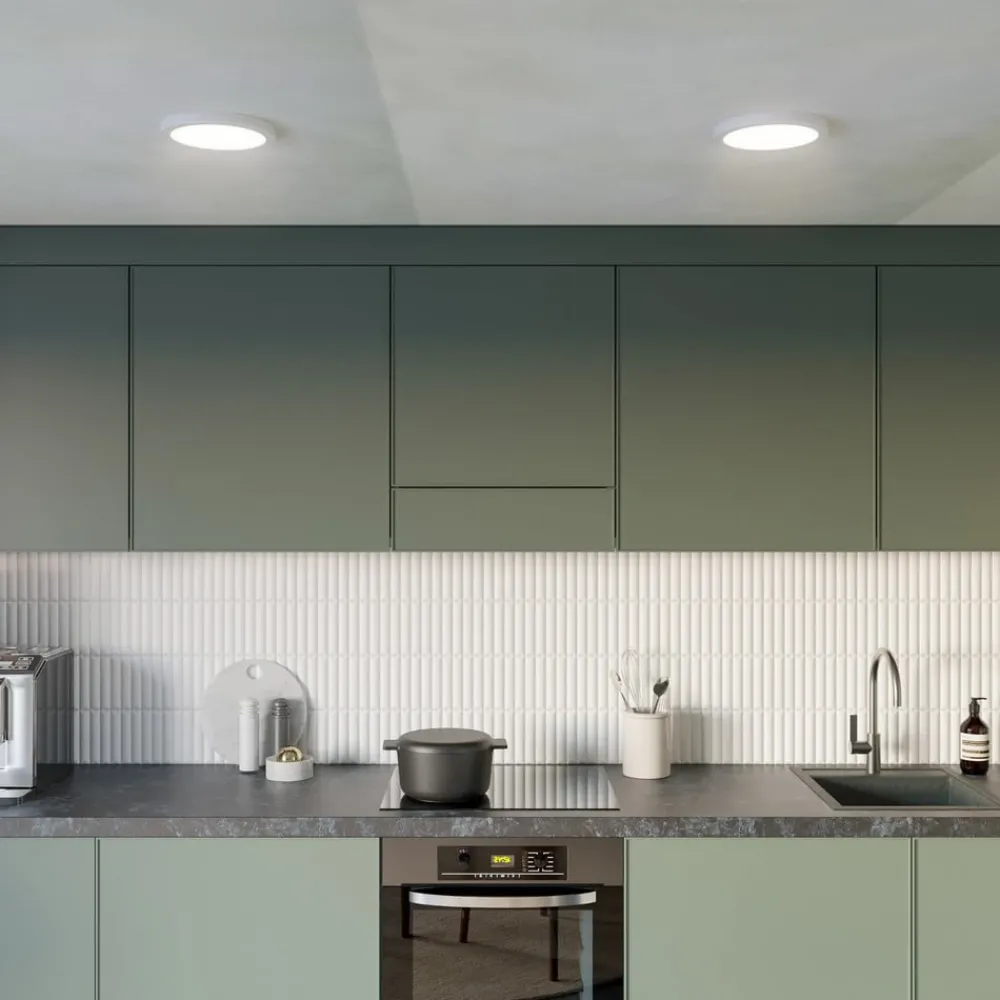 PRIOS Loftlamper|Loftlamper > LED-loftlampe Aureka, bevægelsessensor, Ø 23 cm, hvid