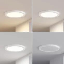 Gang|Loftlamper ^ PRIOS LED-loftlampe Aureka, bevægelsessensor, Ø 33 cm, hvid