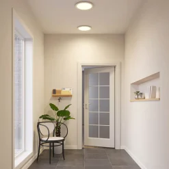 PRIOS Loftlamper|Indbygningsspots > LED-loftlampe Aureka, Ø 33 cm, sølv, metal