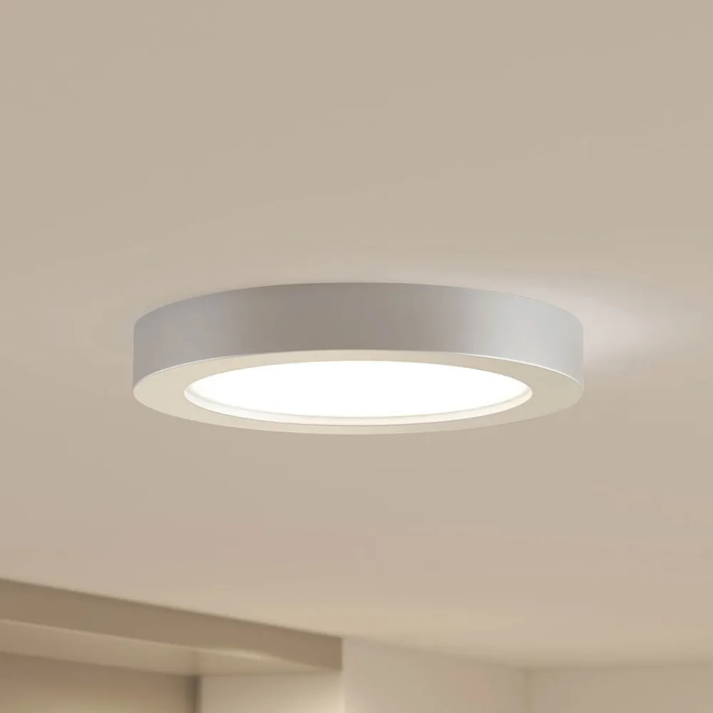 PRIOS Loftlamper|Loftlamper > LED-loftlampe Edwina, sølv, 25 cm, CCT, IP44