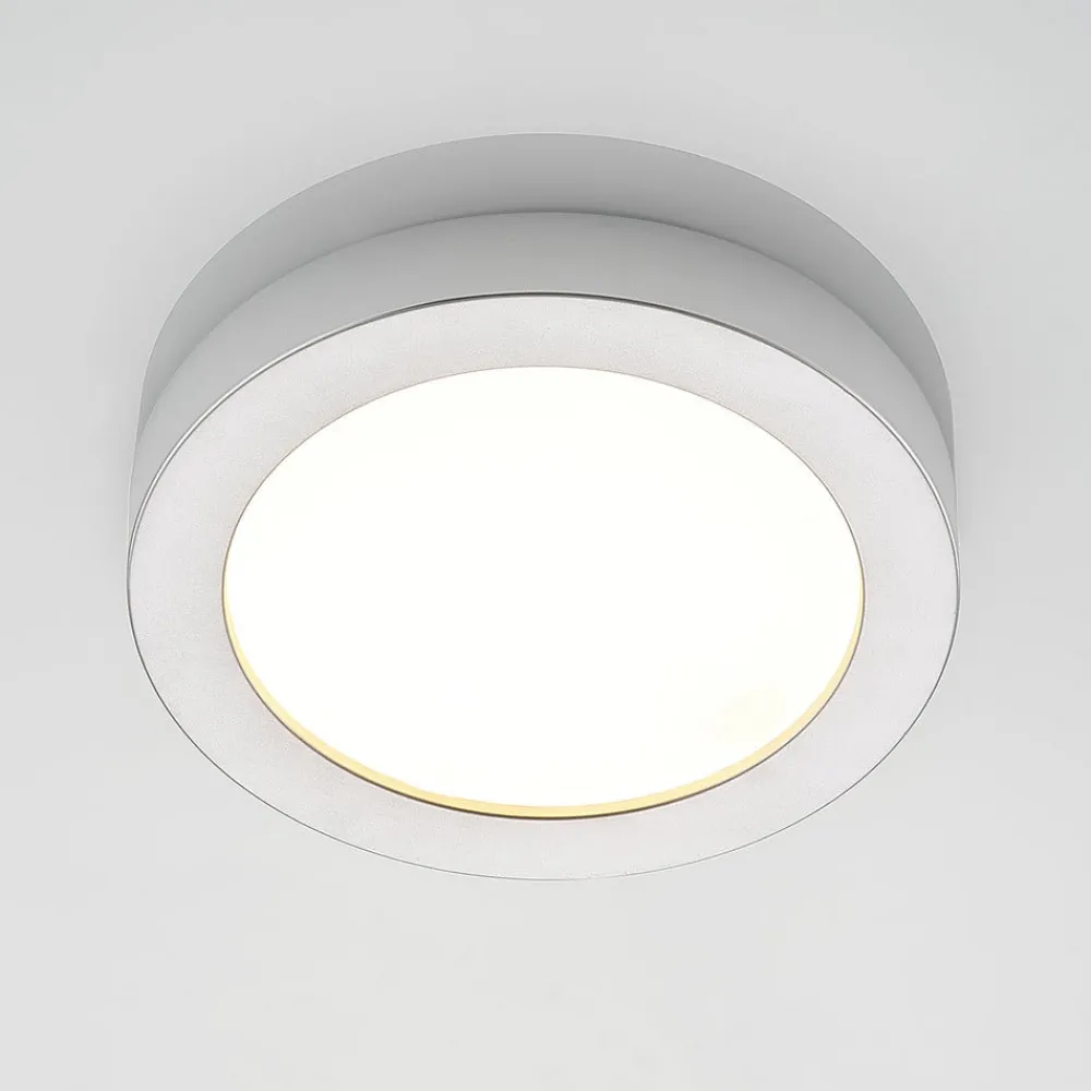 PRIOS Loftlamper|Loftlamper > LED-loftlampe Edwina, sølv, 25 cm, CCT, IP44