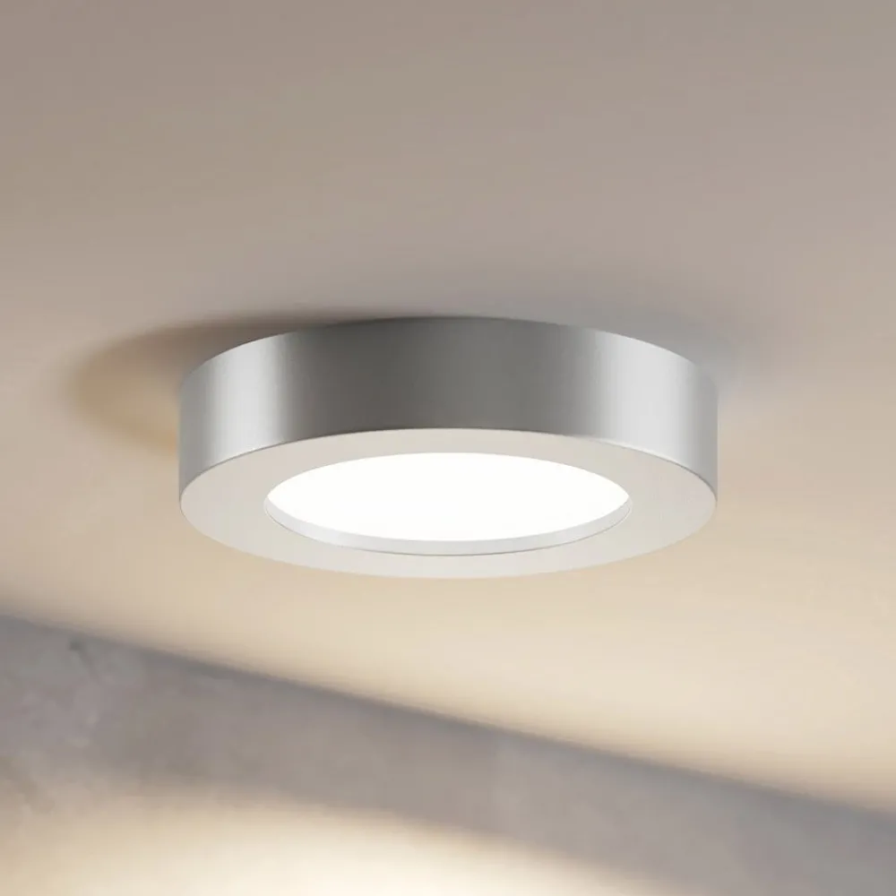 PRIOS Loftlamper > LED-loftlampe Edwina, sølv, 18 cm, sæt med 3 stk