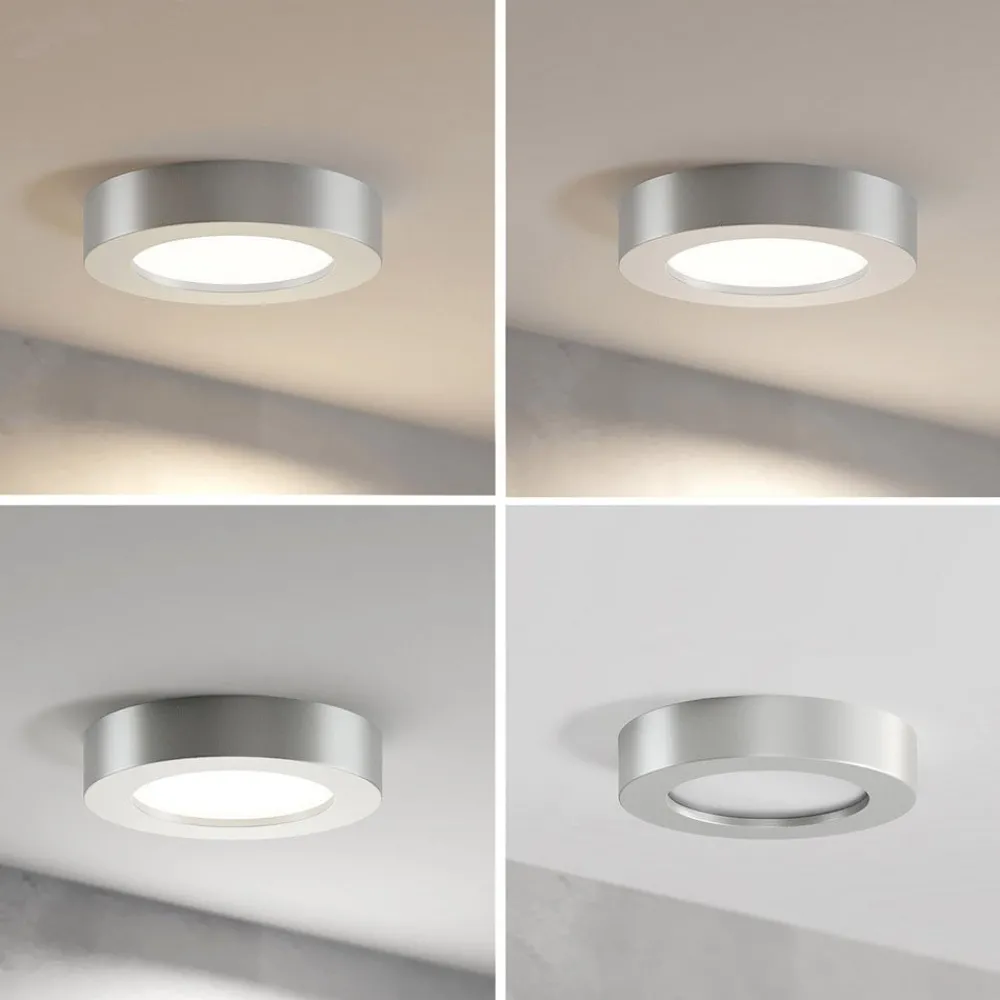 PRIOS Loftlamper > LED-loftlampe Edwina, sølv, 18 cm, sæt med 3 stk
