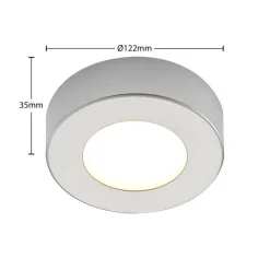 PRIOS Loftlamper > LED-loftlampe Edwina, sølv, 12 cm, CCT, IP44