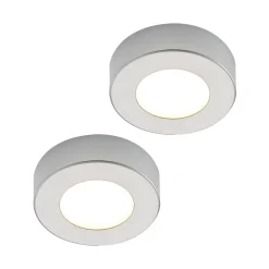 PRIOS Loftlamper > LED-loftlampe Edwina, sølv, 12 cm, sæt med 2 stk