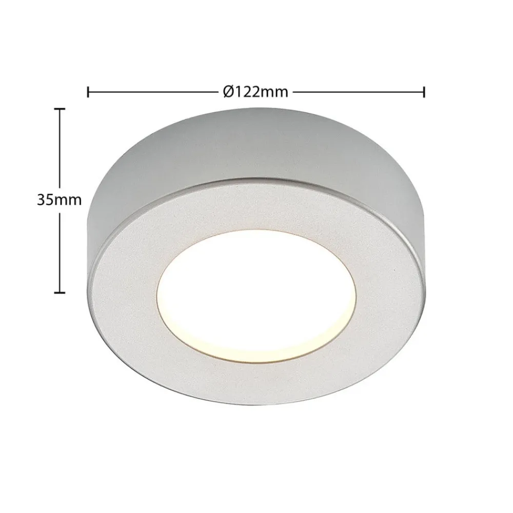 PRIOS Loftlamper > LED-loftlampe Edwina, sølv, 12 cm, sæt med 2 stk