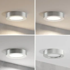PRIOS Loftlamper > LED-loftlampe Edwina, sølv, 18 cm, CCT, IP44
