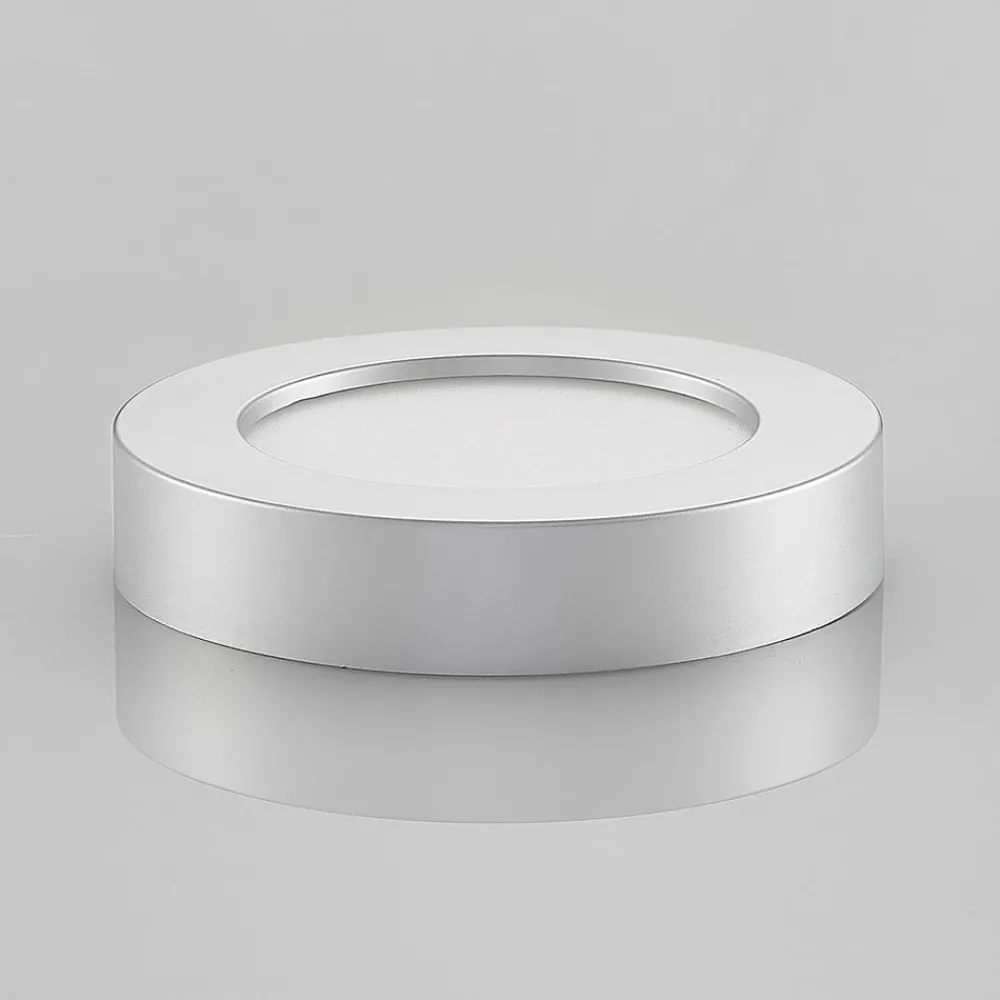 PRIOS Loftlamper > LED-loftlampe Edwina, sølv, 18 cm, CCT, IP44