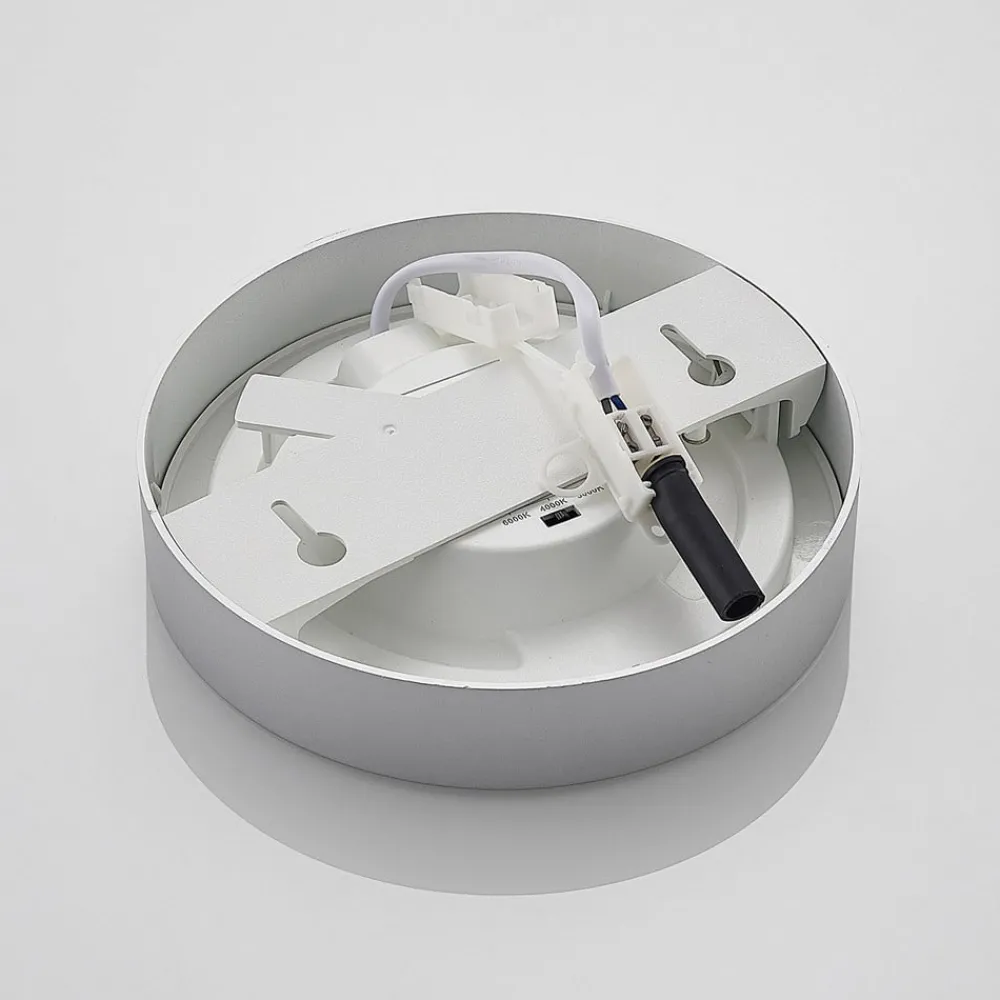 PRIOS Loftlamper > LED-loftlampe Edwina, sølv, 18 cm, CCT, IP44