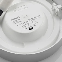 PRIOS Loftlamper > LED-loftlampe Edwina, sølv, 18 cm, CCT, IP44