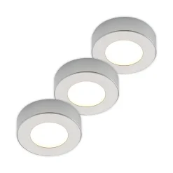 PRIOS Loftlamper > LED-loftlampe Edwina, sølv, 12 cm, sæt med 3 stk