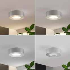 PRIOS Loftlamper > LED-loftlampe Edwina, sølv, 12 cm, sæt med 3 stk
