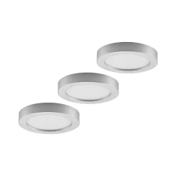 Loftlamper|Indbygningsspots ^ PRIOS LED-loftlampe Edwina, sølv, 23 cm, sæt med 3 stk