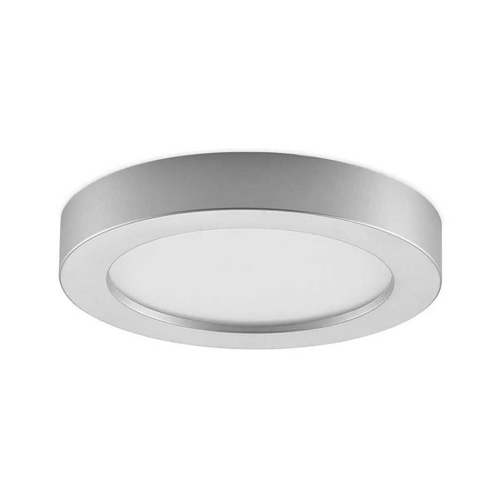 Loftlamper|Indbygningsspots ^ PRIOS LED-loftlampe Edwina, sølv, 23 cm, sæt med 3 stk