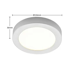Loftlamper|Indbygningsspots ^ PRIOS LED-loftlampe Edwina, sølv, 23 cm, sæt med 3 stk