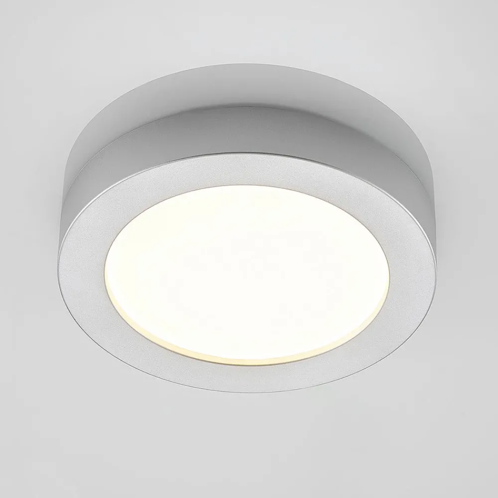 Loftlamper|Indbygningsspots ^ PRIOS LED-loftlampe Edwina, sølv, 23 cm, sæt med 3 stk