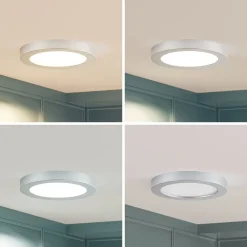 Loftlamper|Indbygningsspots ^ PRIOS LED-loftlampe Edwina, sølv, 23 cm, sæt med 3 stk