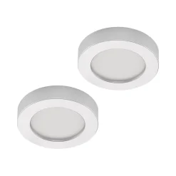 Loftlamper ^ PRIOS LED-loftlampe Edwina, sølv, 18 cm, sæt med 2 stk