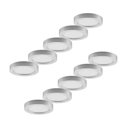 PRIOS Loftlamper|Indbygningsspots > LED-loftlampe Edwina, sølv, 23 cm, sæt med 10 stk