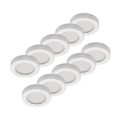 PRIOS Loftlamper > LED-loftlampe Edwina, sølv, 18 cm, sæt med 10 stk
