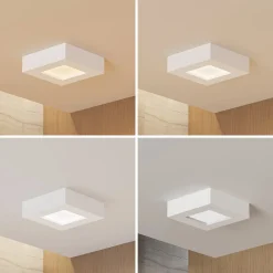 Loftlamper ^ PRIOS LED-loftslampe Alette, hvid, 12,2 cm, dæmpbar