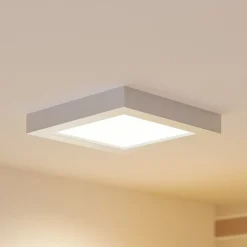 Loftlamper ^ PRIOS LED-loftslampe Alette, sølv, 22,7 cm, 18W, dæmpbar