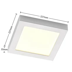 Loftlamper ^ PRIOS LED-loftslampe Alette, sølv, 22,7 cm, 18W, dæmpbar