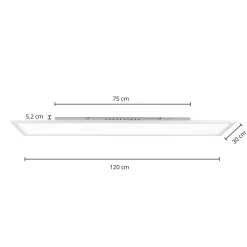 PRIOS Arbejdsrum/Kontor|Loftlamper > LED-panel Gelora, CCT, 120 cm x 30 cm, fjernbetjening