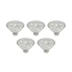 Led Pærer ^ PRIOS LED-reflektor GU5.3 4.3W 345lm 36° klar 827 sæt med 5 stk