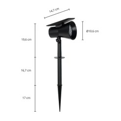 Solcellelamper|Terrassebelysning ^ PRIOS LED-solspot Birko, højde 56 cm, sort, jordspyd