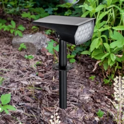 PRIOS Solcellelamper|Terrassebelysning > LED-solspot Helier, 49 cm, sort, jordspyd