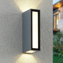 PRIOS Væglamper > Loriava LED udendørs væglampe i mørkegrå