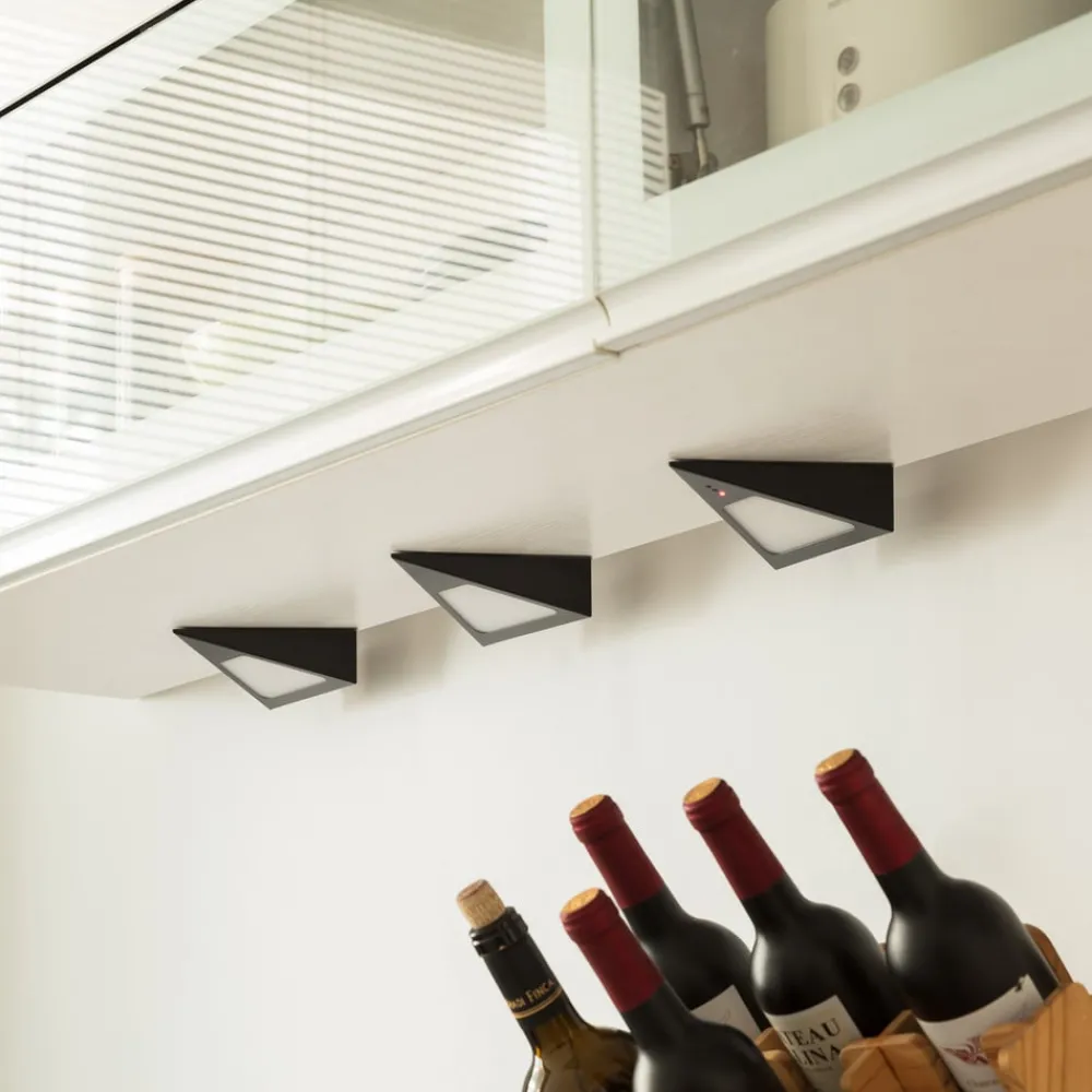 PRIOS Underskabsbelysning > Odia LED-underskabsbelysning, sort, 3 stk