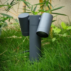 PRIOS Terrassebelysning|Udendørs Spot > spot med jordspyd Tulimar, 40 cm, antracit, 2 lyskilder