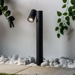 Sokkellamper|Terrassebelysning ^ PRIOS Tulimar sokkellampe, 45 cm, antracit 1 lyskilde, metal