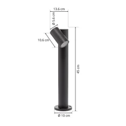 Sokkellamper|Terrassebelysning ^ PRIOS Tulimar sokkellampe, 45 cm, antracit 1 lyskilde, metal
