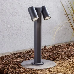 PRIOS Terrassebelysning|Sokkellamper > Tulimar sokkellampe, 45 cm, antracit, 2 lyskilder, aluminium