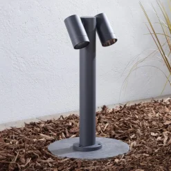 PRIOS Terrassebelysning|Sokkellamper > Tulimar sokkellampe, 45 cm, antracit, 2 lyskilder, aluminium