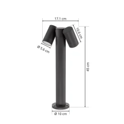 PRIOS Terrassebelysning|Sokkellamper > Tulimar sokkellampe, 45 cm, antracit, 2 lyskilder, aluminium